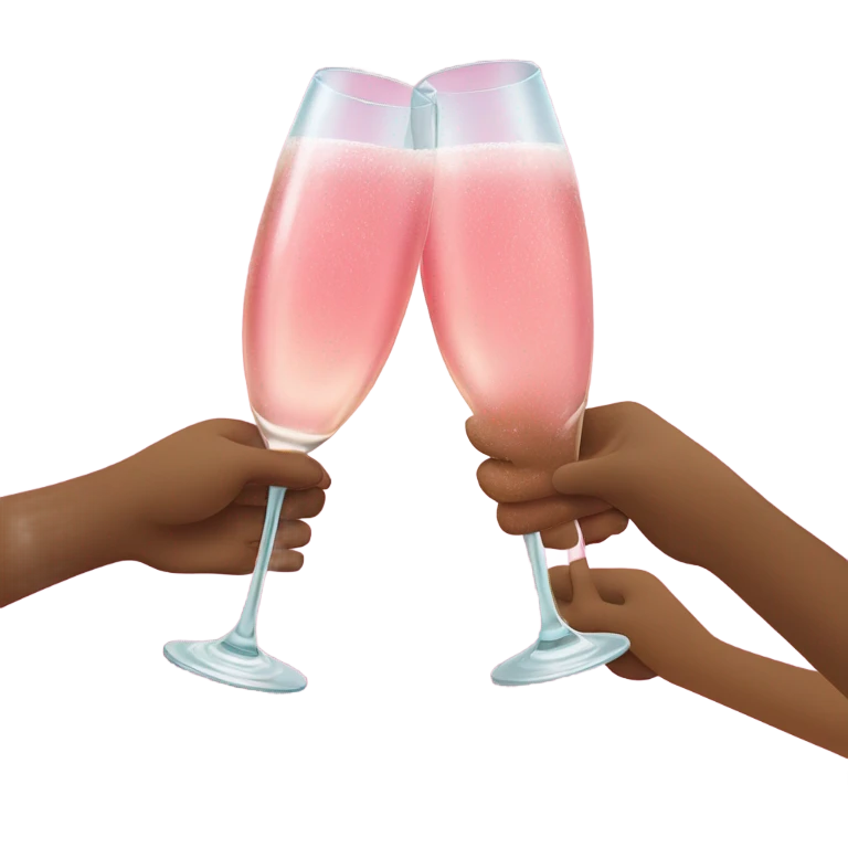 Pink champagne cheers emoji