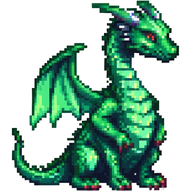 Skinny Green emerald Dragon  emoji