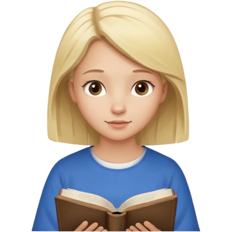 a girl reading the Bible, simple and expressive, no text emoji