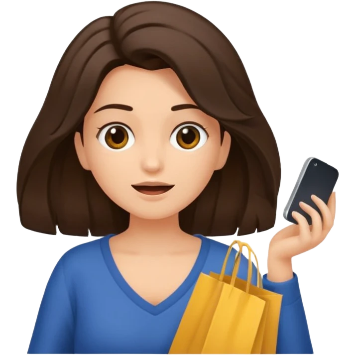 Faça uma mulher do cabelo cacheado 3b castanho escuro da cor parda se maquiando dormindo fazendo compras tomando banho Premium e finalizando o cabelo emoji