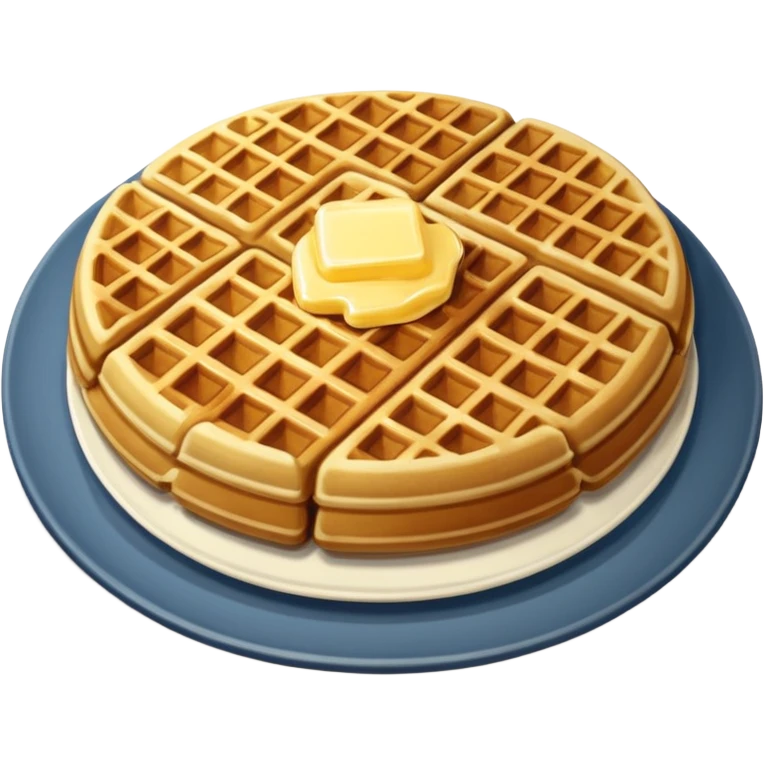 create a waffle on a plate with butter emoji emoji