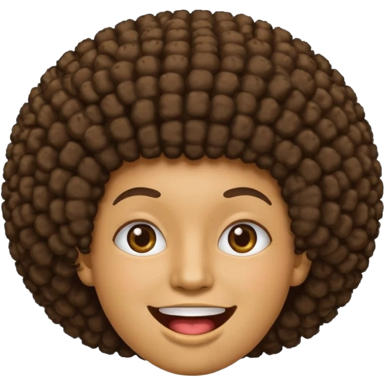 money-mouth face emoji with an afro hairstyle emoji