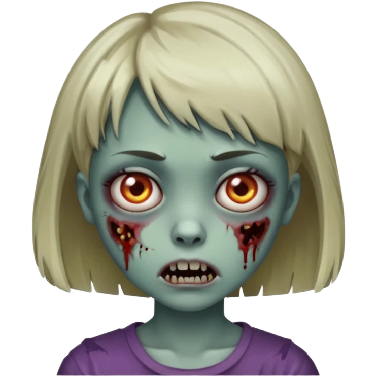 Garota zombie franja cabelo curto  emoji