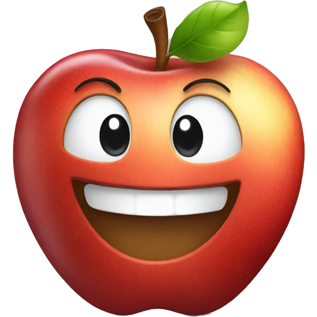 happy apple emoji