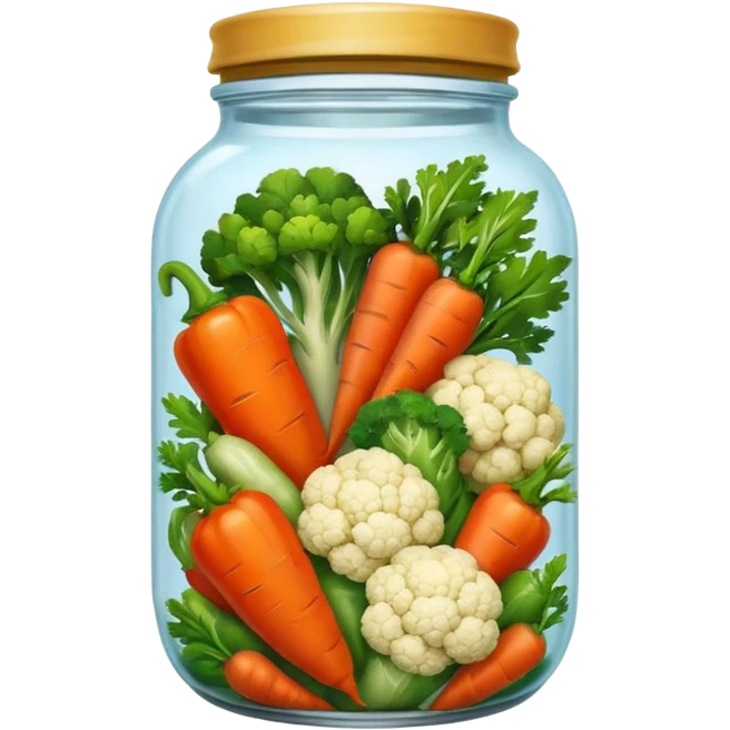 a mix jar of carrót, peppers and cauliflower






 emoji