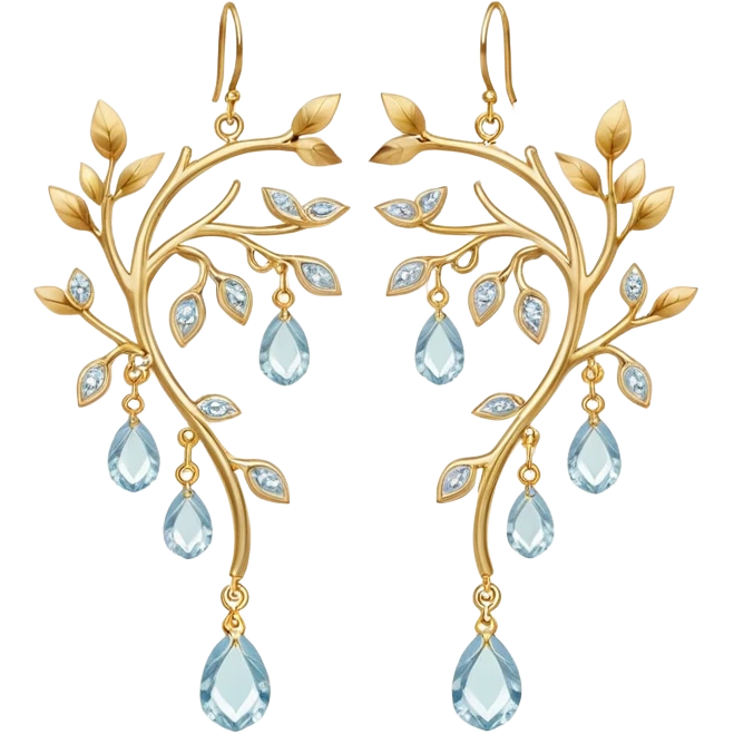 ethereal earrings organizer with floating branches and delicate crystals emoji