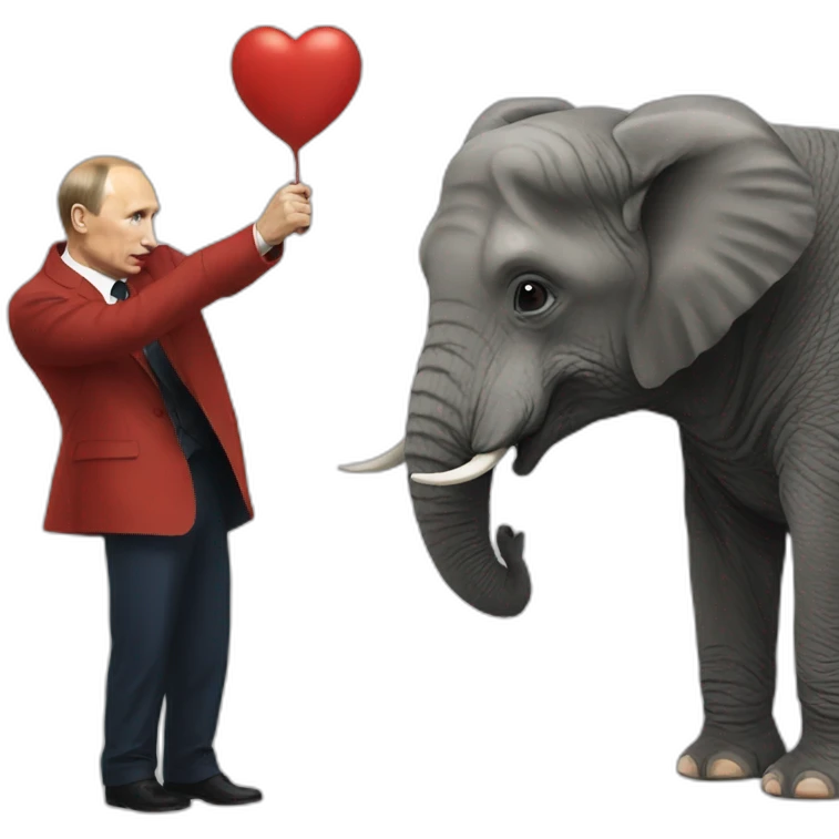 Putin play with elephant tail emoji