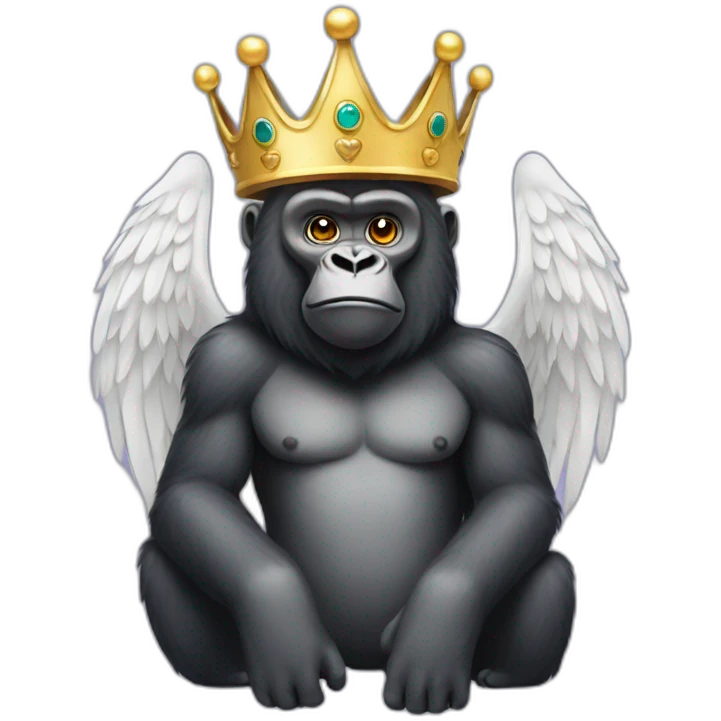 Gorilla with angel wings and a crown emoji