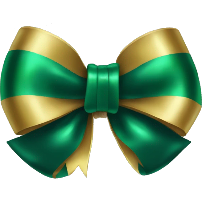 Emerald green and gold bow emoji