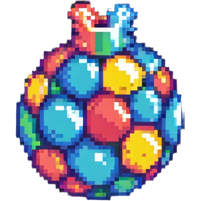 colorful bomb power up item with vibrant colors and highlights to stand out on black background emoji