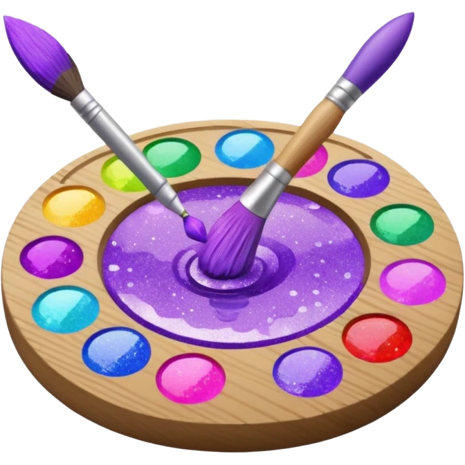 glitter purple art pincel pallet emoji