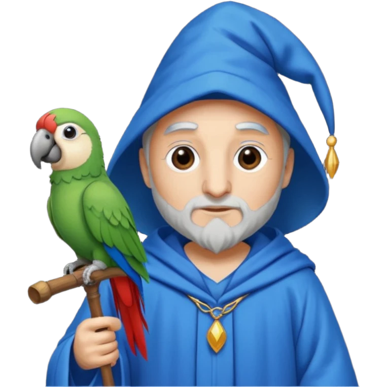 Zauberer mit Papagei Kopf emoji