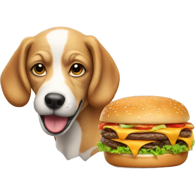 Dog eating burger  emoji