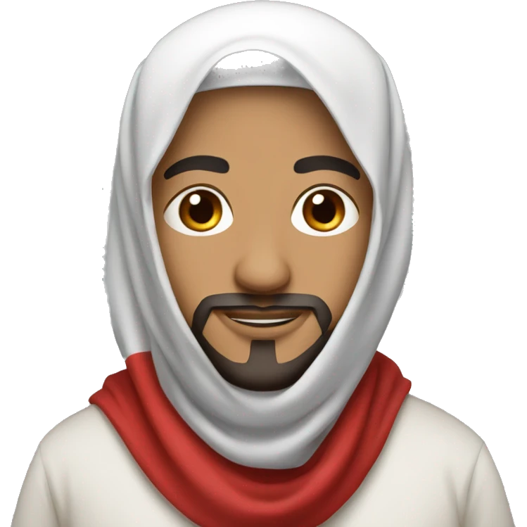 Arabic man with red and white hijab emoji