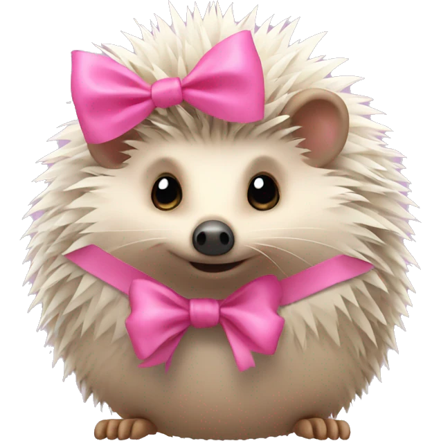 hedgehog with a pink bow emoji