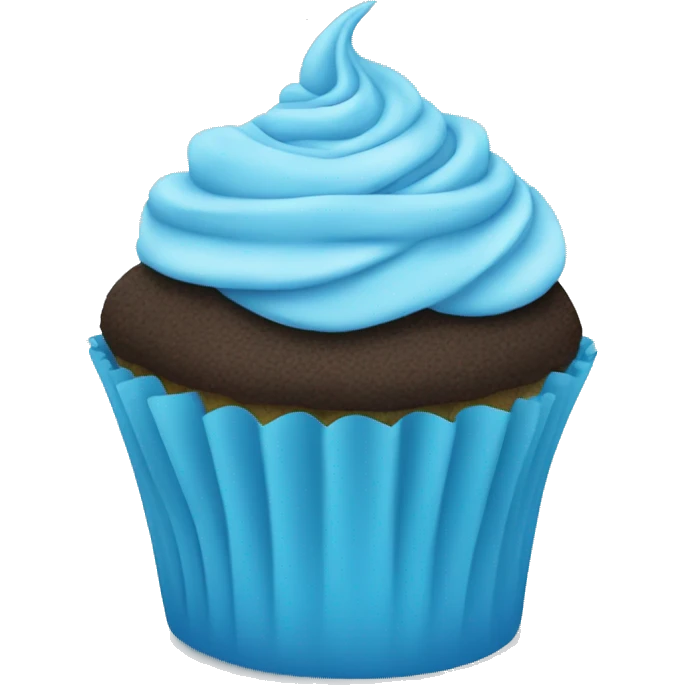 Sky blue birthday cupcake  emoji