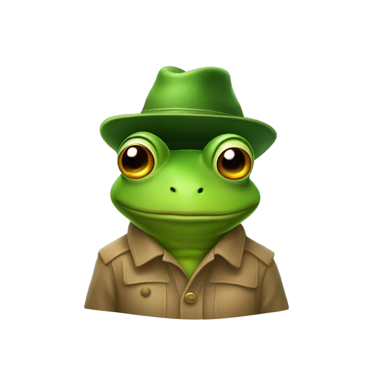 Frog wearing a hat emoji