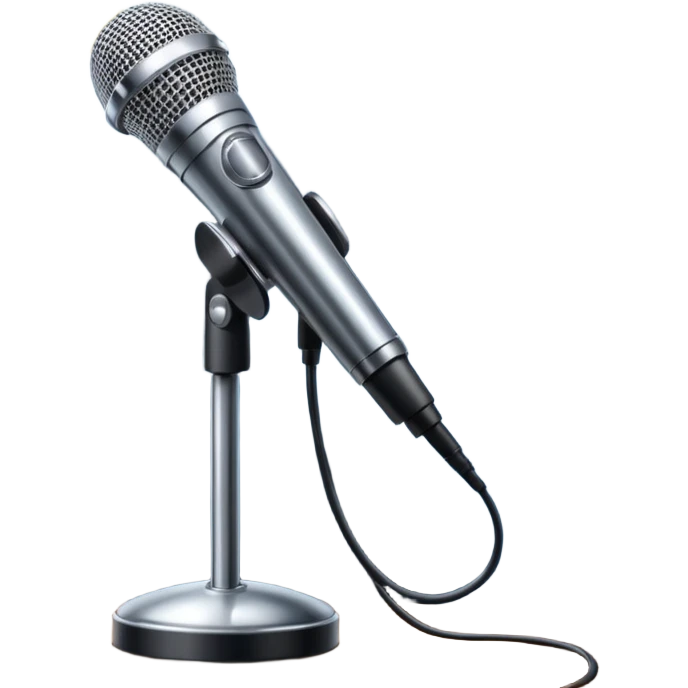 stage spotlight shining on a microphone emoji