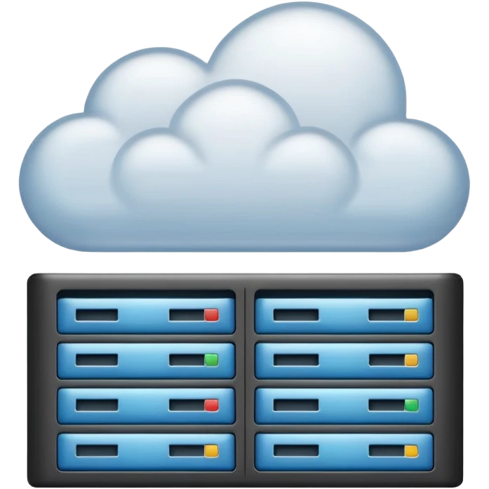 starter web hosting, cloud with server rack emoji