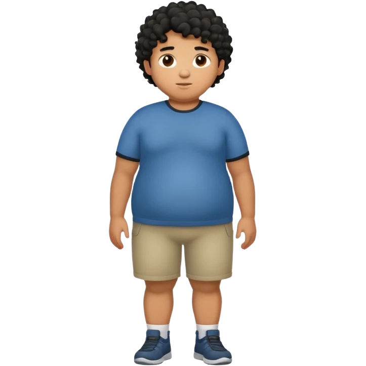 fat person emoji but make him brown skin and curly black hair make it a whole body image and the person is a boy who’s fat emoji