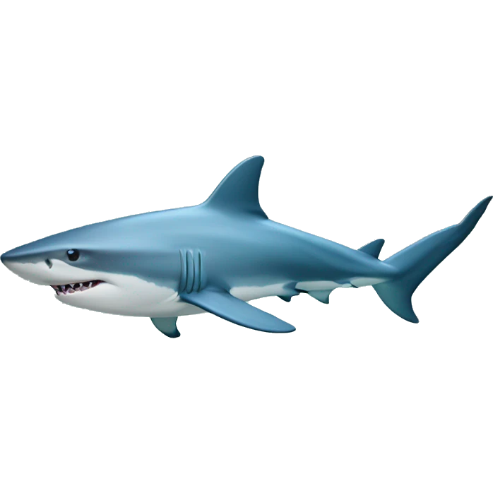 A shark swimming with dolphins emoji