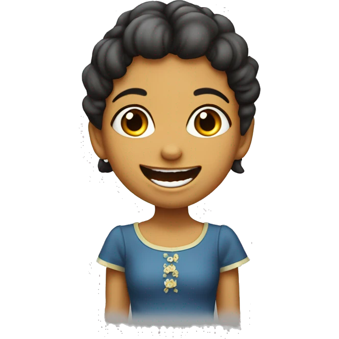 Niña linda con dientes sucios emoji