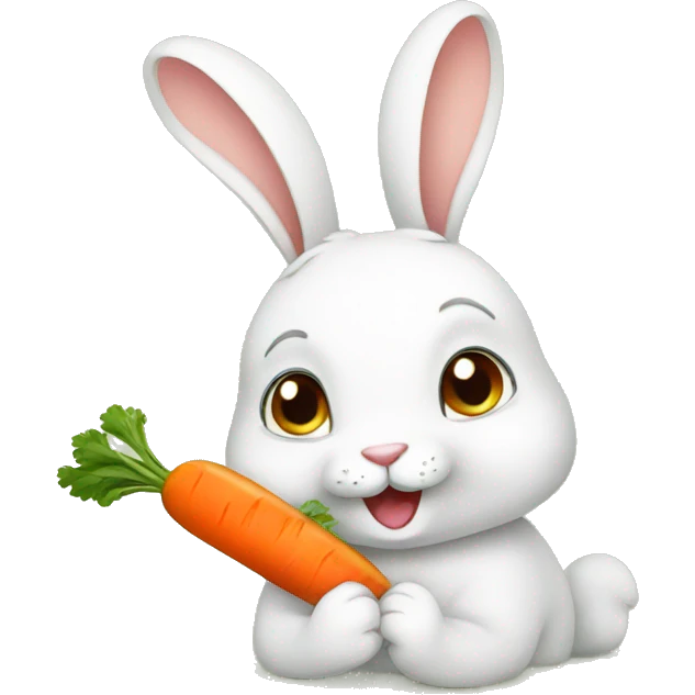 rabbit eating carrot emoji