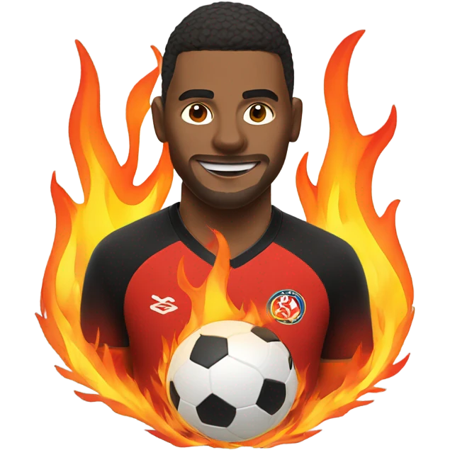 Footballer with fire emoji