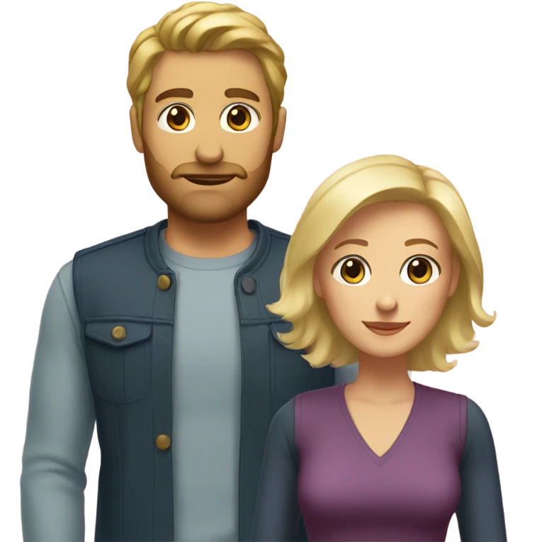 a man with a blonde short beard and short blonde hair and a woman with long blonde hair emoji