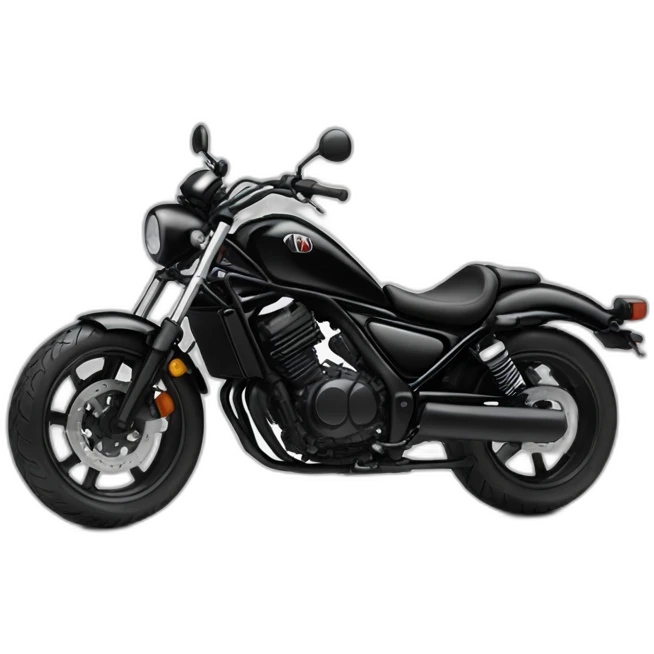 Biker with a black helmet on a Honda Rebel 1100 emoji