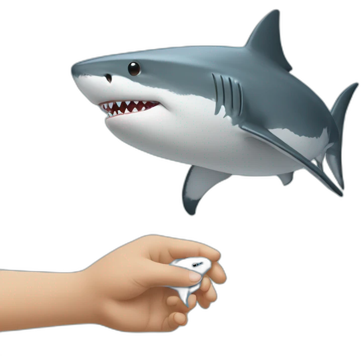 shark is holding mouse's hand emoji