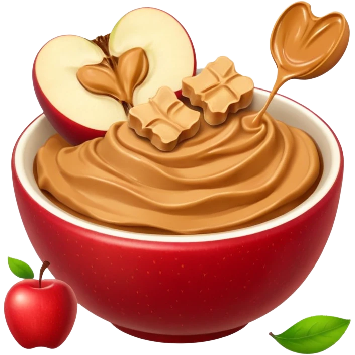 apple chunks in bowl with peanutbutter emoji