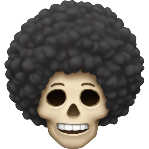 skull emoji with afro hair emoji