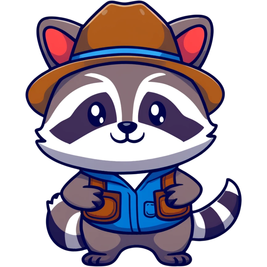 cartoon raccoon cowboy rolling his eyes emoji