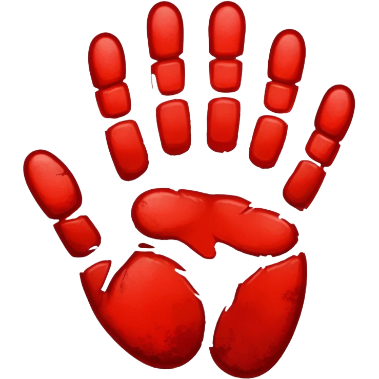 Red handprint emoji