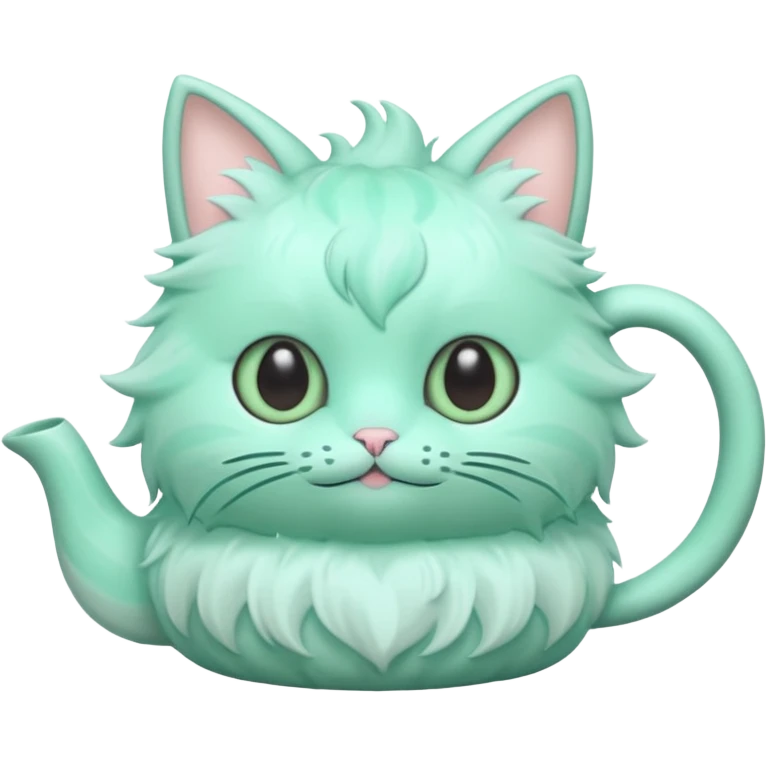 Toony Pastel-Mint-Seafoam-Tea-Cat-Faémon-creature emoji