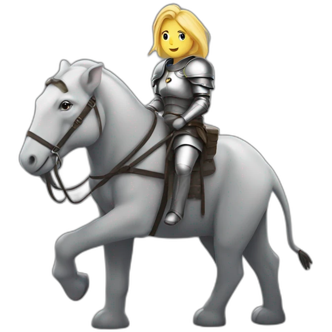 Jeanne d’arc sur un éléphant emoji
