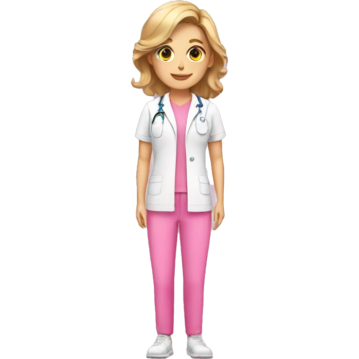Pink uniform physiotherapist  emoji