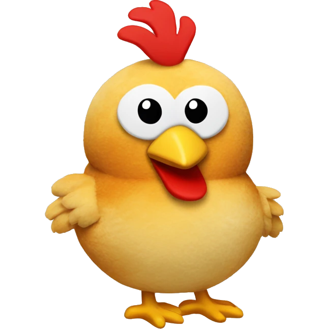 Round plush chicken toy emoji