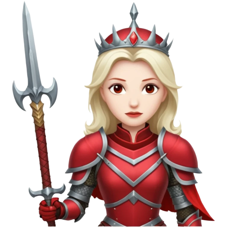 War Queen + crimson armor + halberd emoji