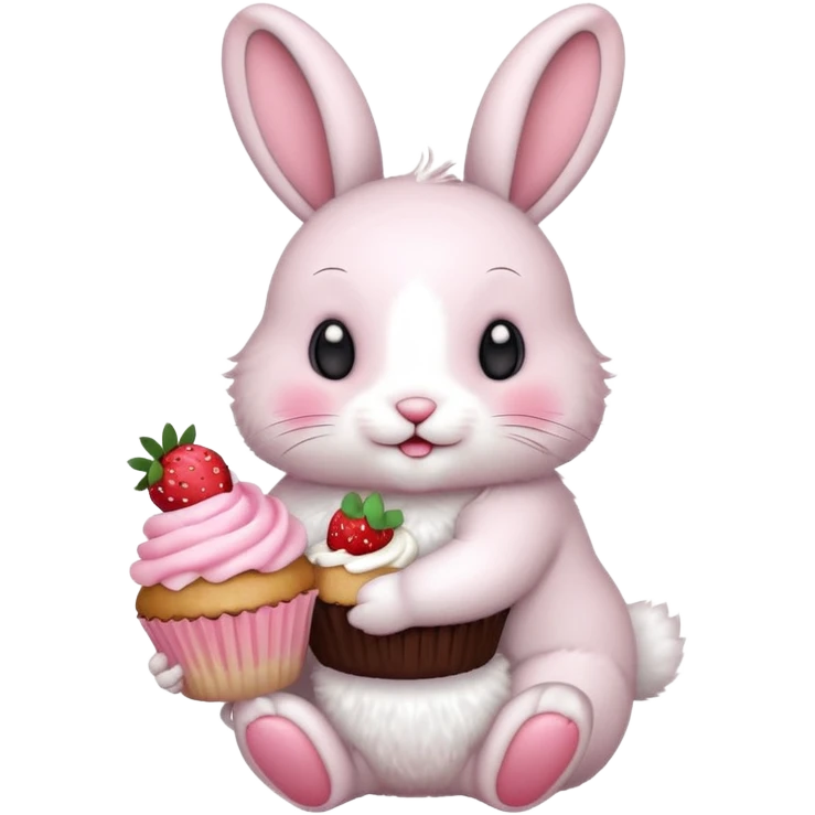 🐰🍓🧁 Sweet treat bunny emoji