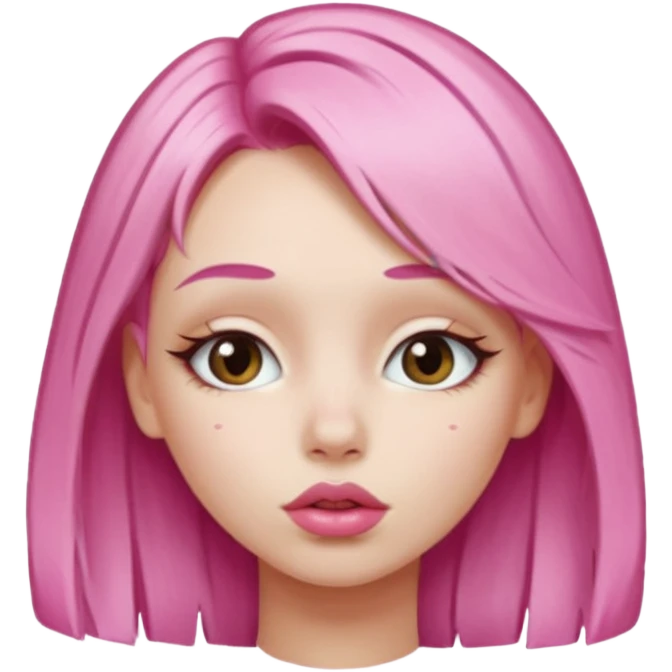Vóley gilr pink blonde hair white skin kissing  emoji