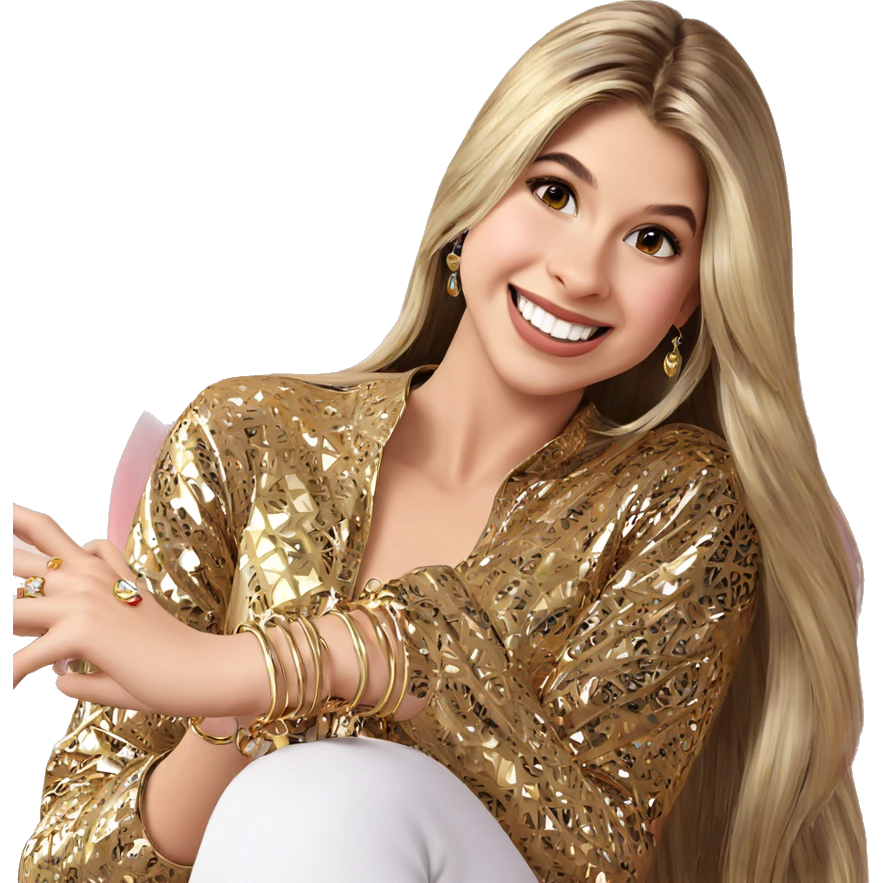 smiling girl with jewelry emoji