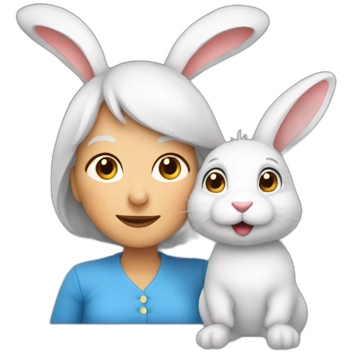 Lapin avec grand mère emoji