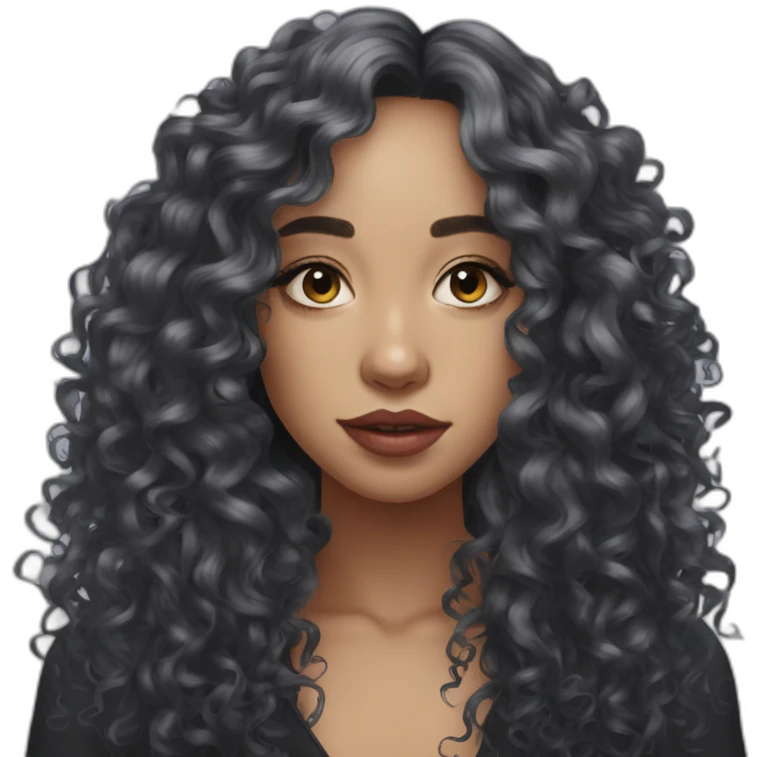 Sophia Loreen black curls emoji