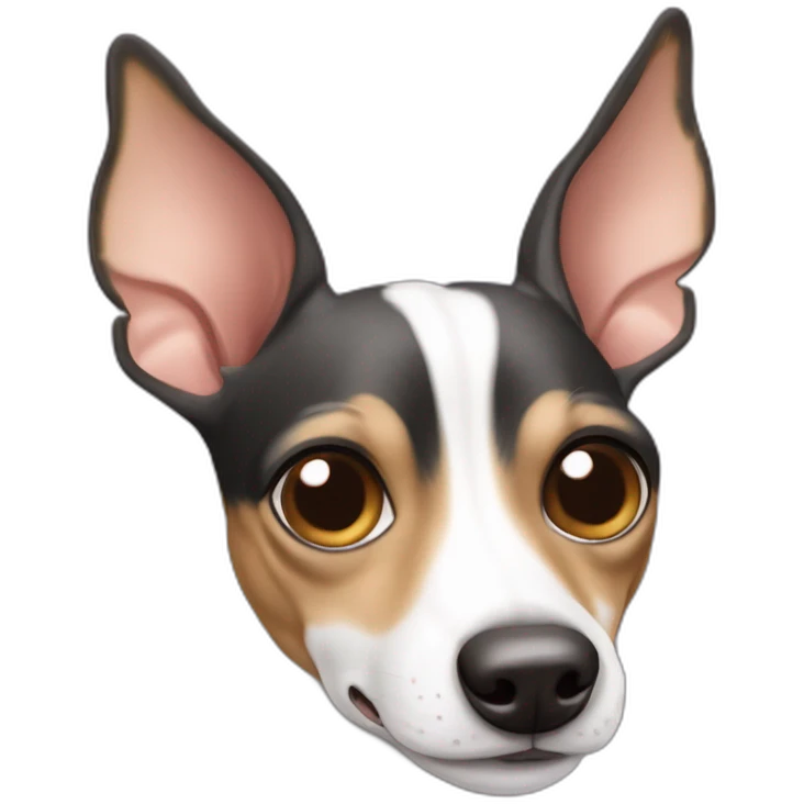 Curled up fawn rat terrier with pointy ears emoji