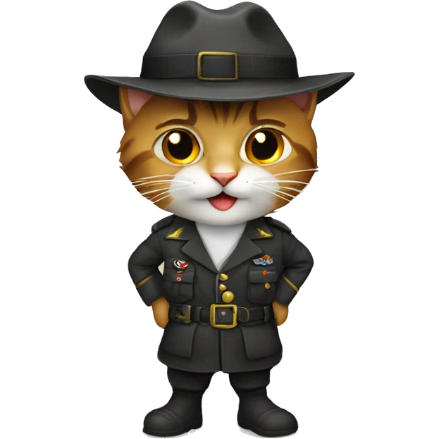 türk asker kıyafeti giymiş kedi emoji