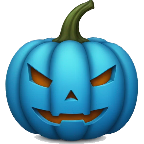 Blue color Pumpkin emoji
