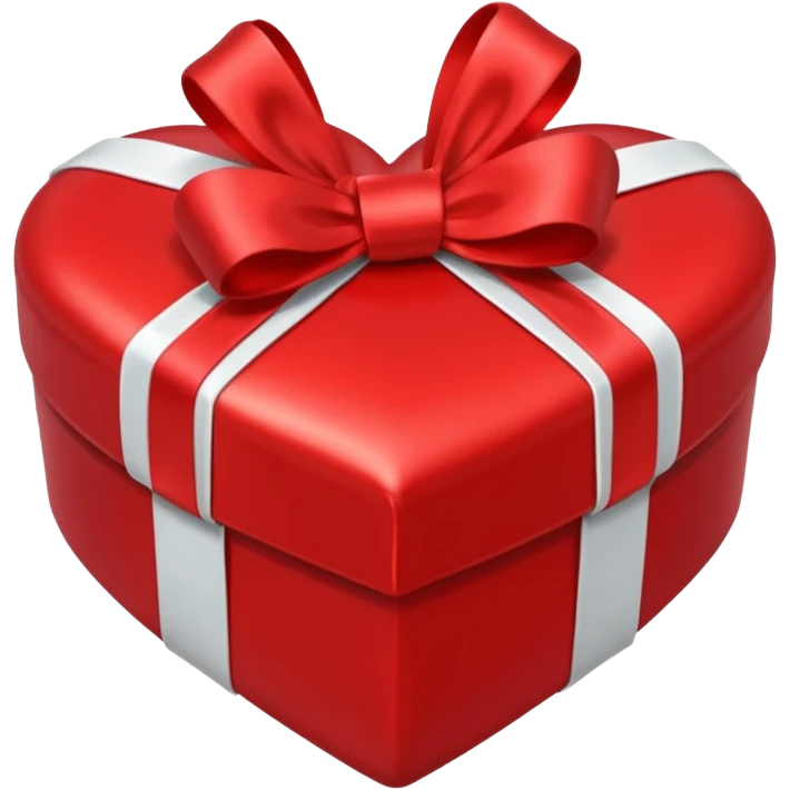A red heart-shaped gift with a white bow emoji
