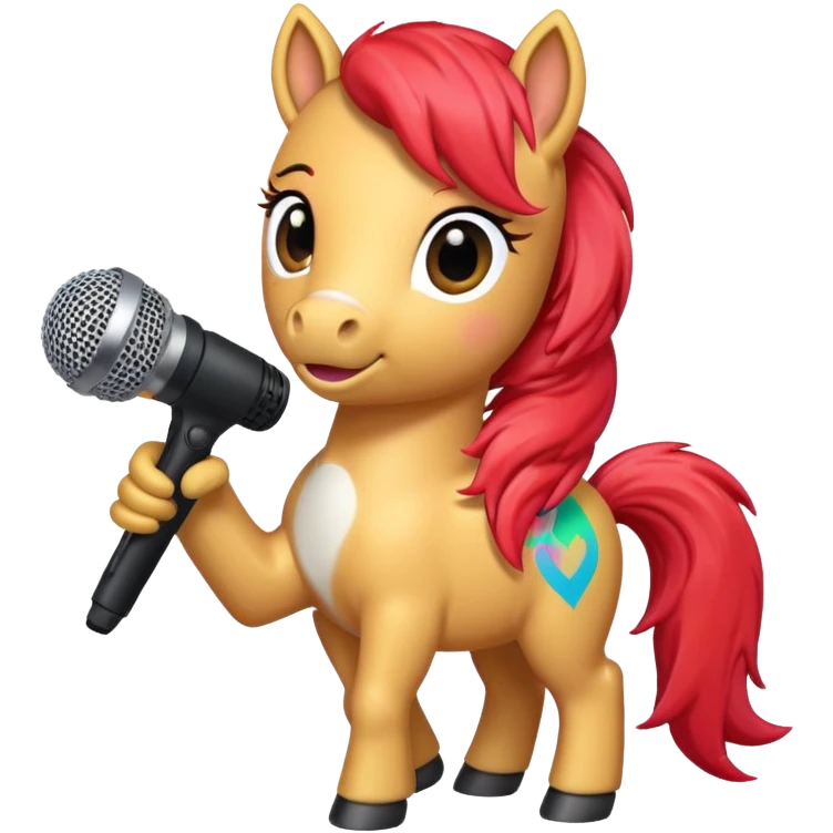 pony with microphone emoji